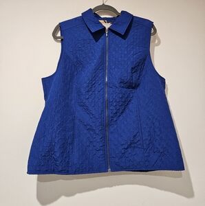 Chico's Vibrant Blue Quilted Vest, Size 2/12